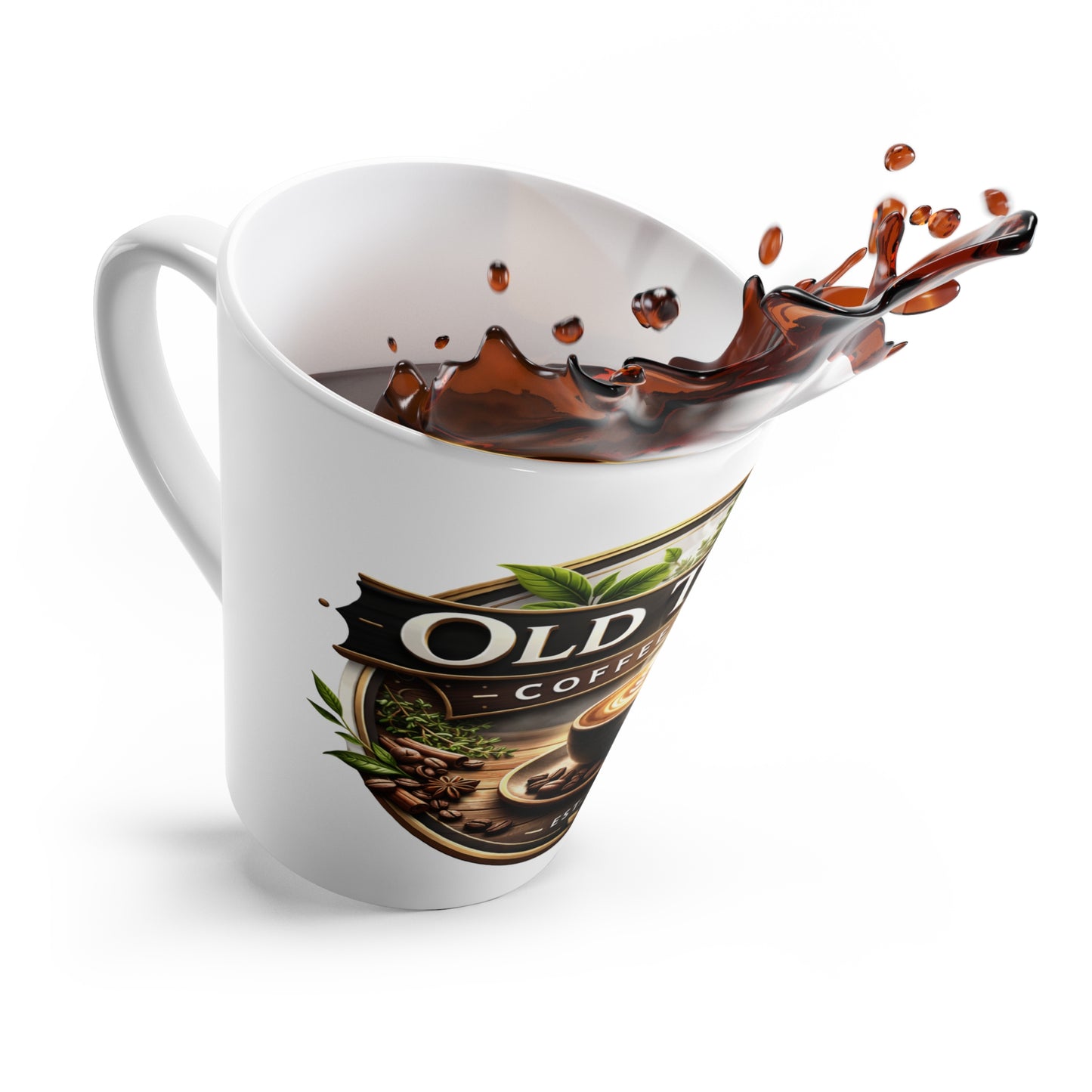 Latte Mug — Old Thyme Coffee & Tea Logo Ceramic Mug