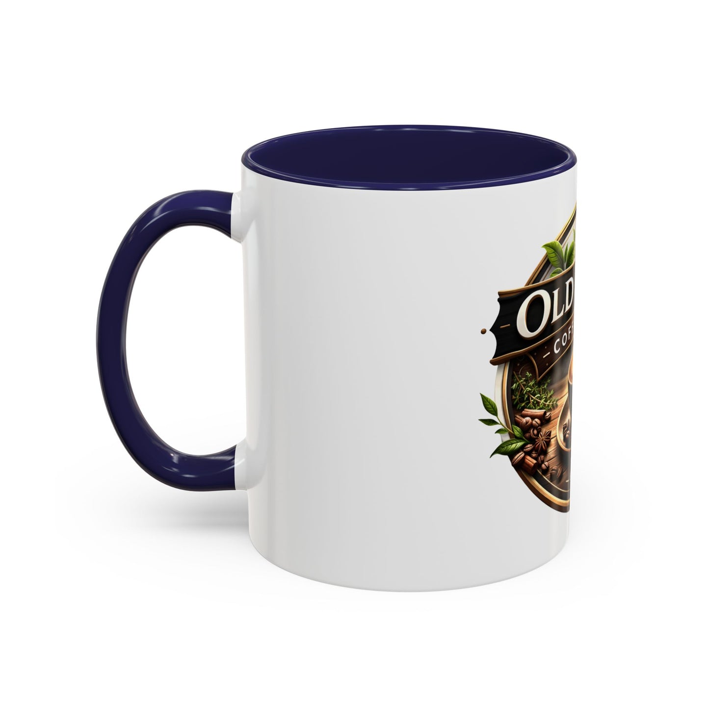 Coffee Mug — "Old Thyme Coffee & Tea" Accent Ceramic Mug (11/15 oz)