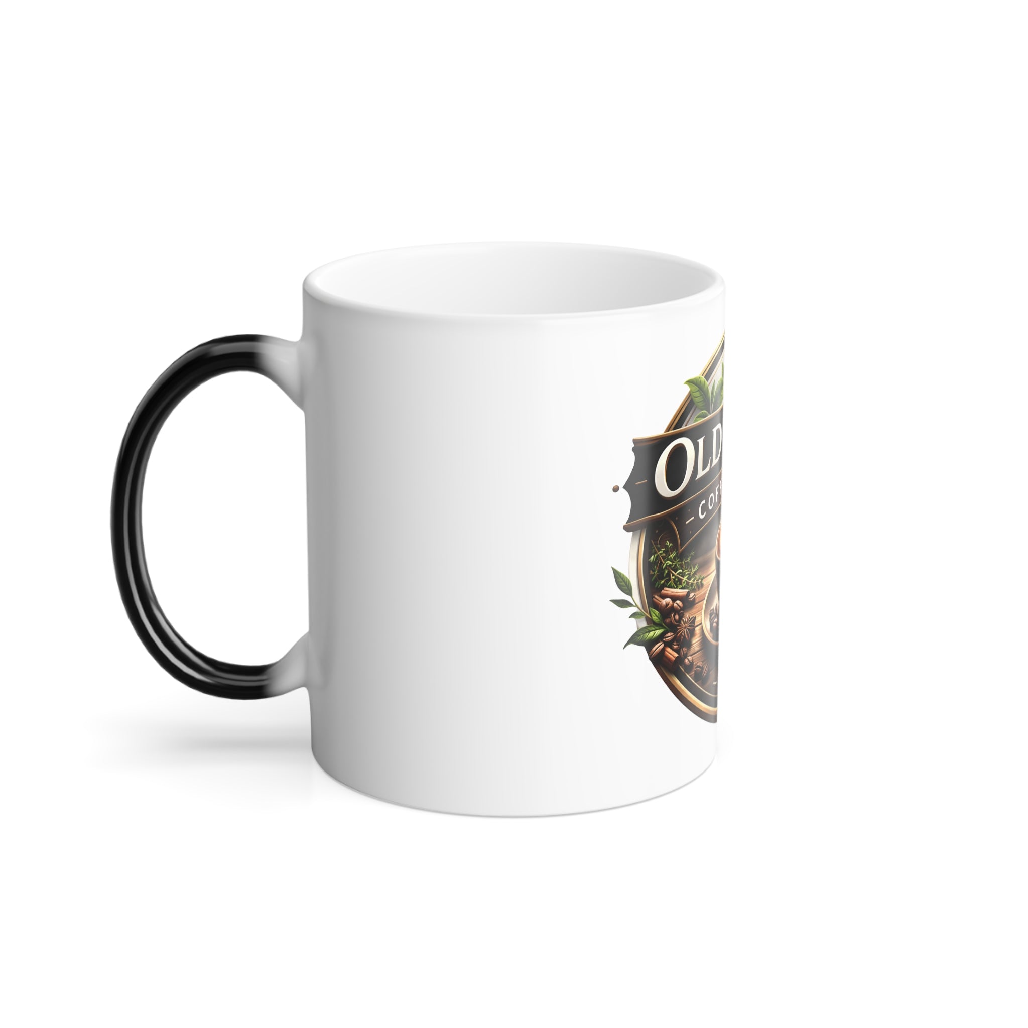 Old Thyme Coffee & Tea Color-Changing Mug — 11oz Vintage Cafe Logo