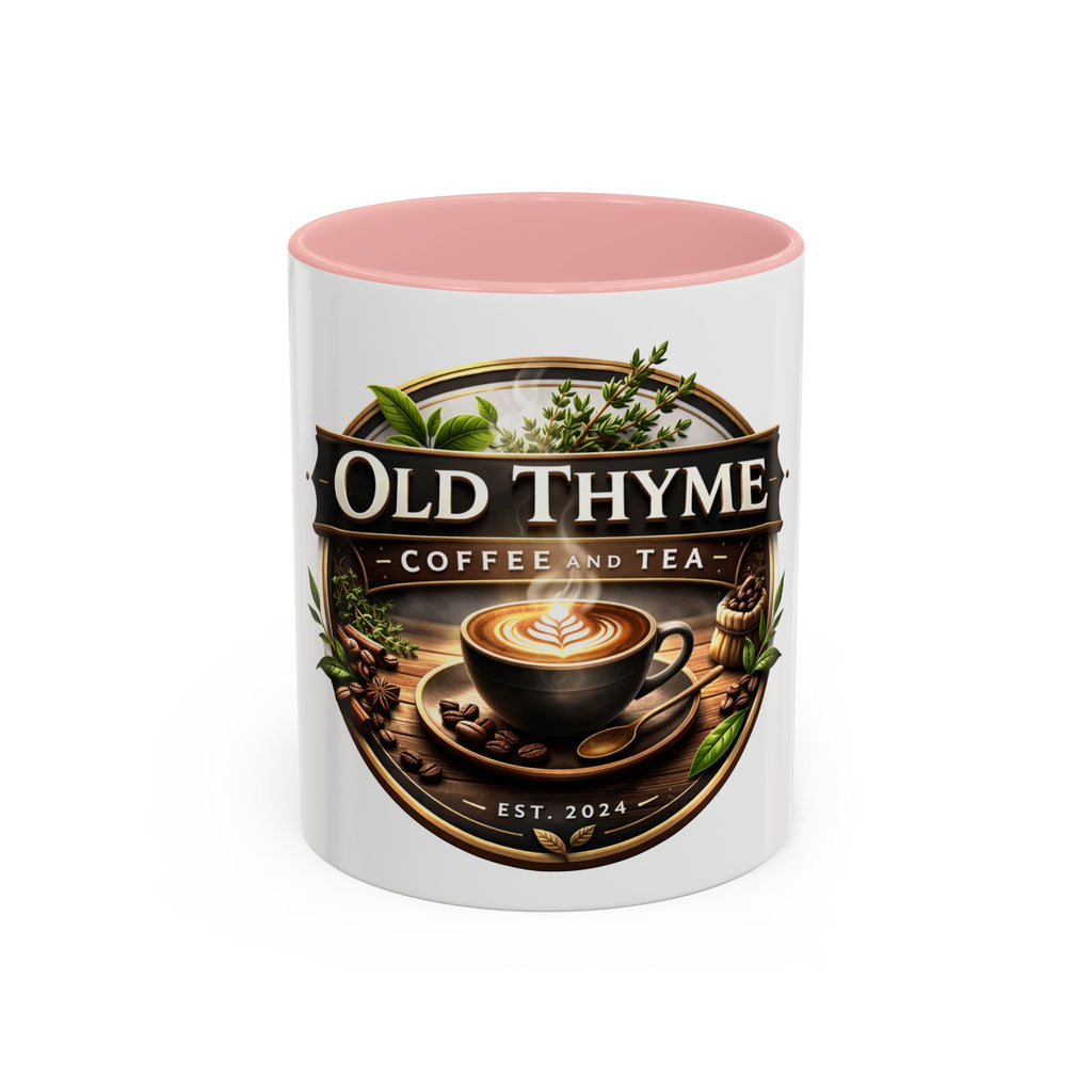 Coffee Mug — "Old Thyme Coffee & Tea" Accent Ceramic Mug (11/15 oz)