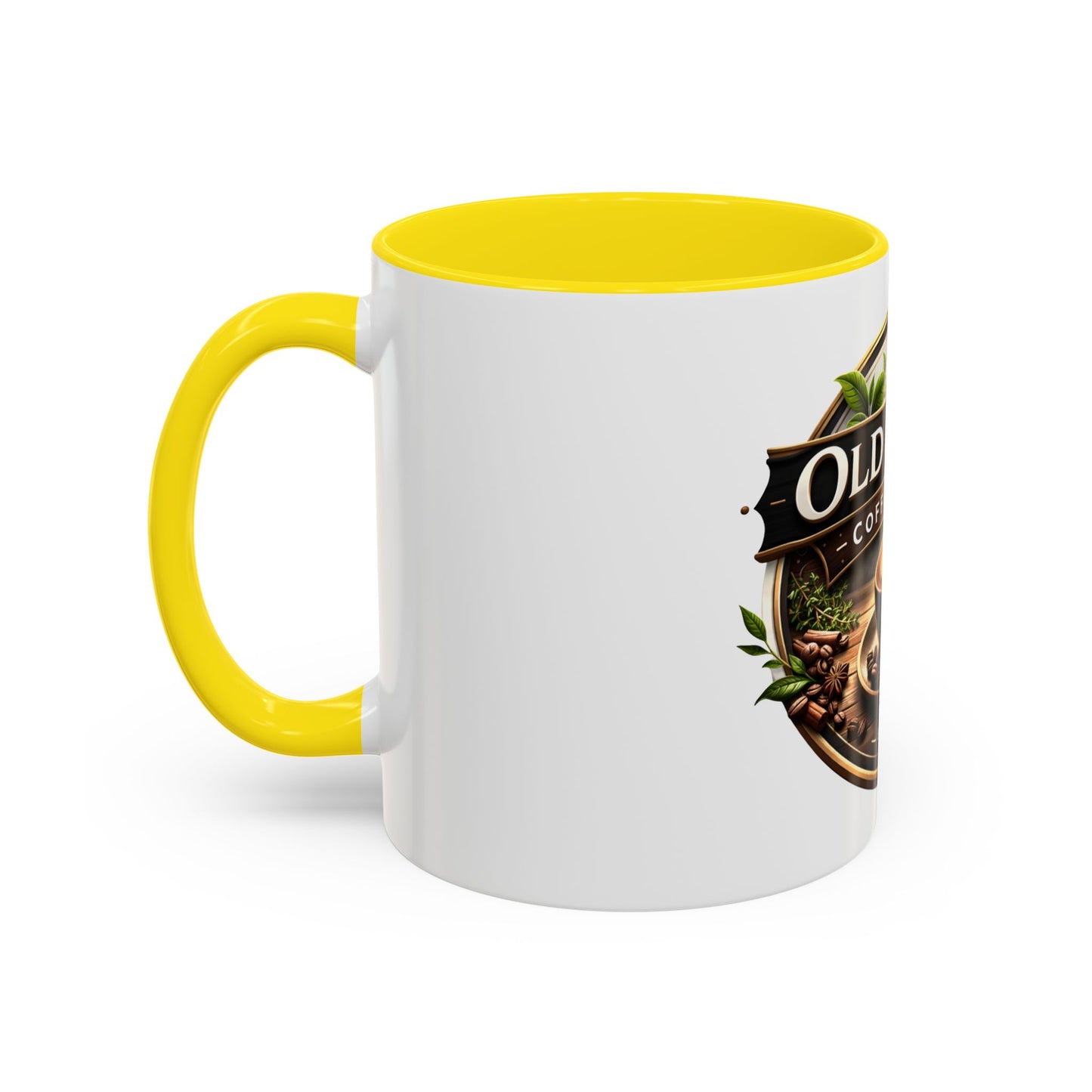 Coffee Mug — "Old Thyme Coffee & Tea" Accent Ceramic Mug (11/15 oz)
