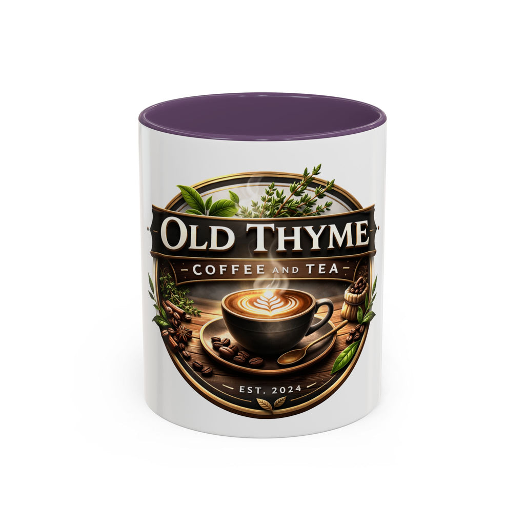 Coffee Mug — "Old Thyme Coffee & Tea" Accent Ceramic Mug (11/15 oz)