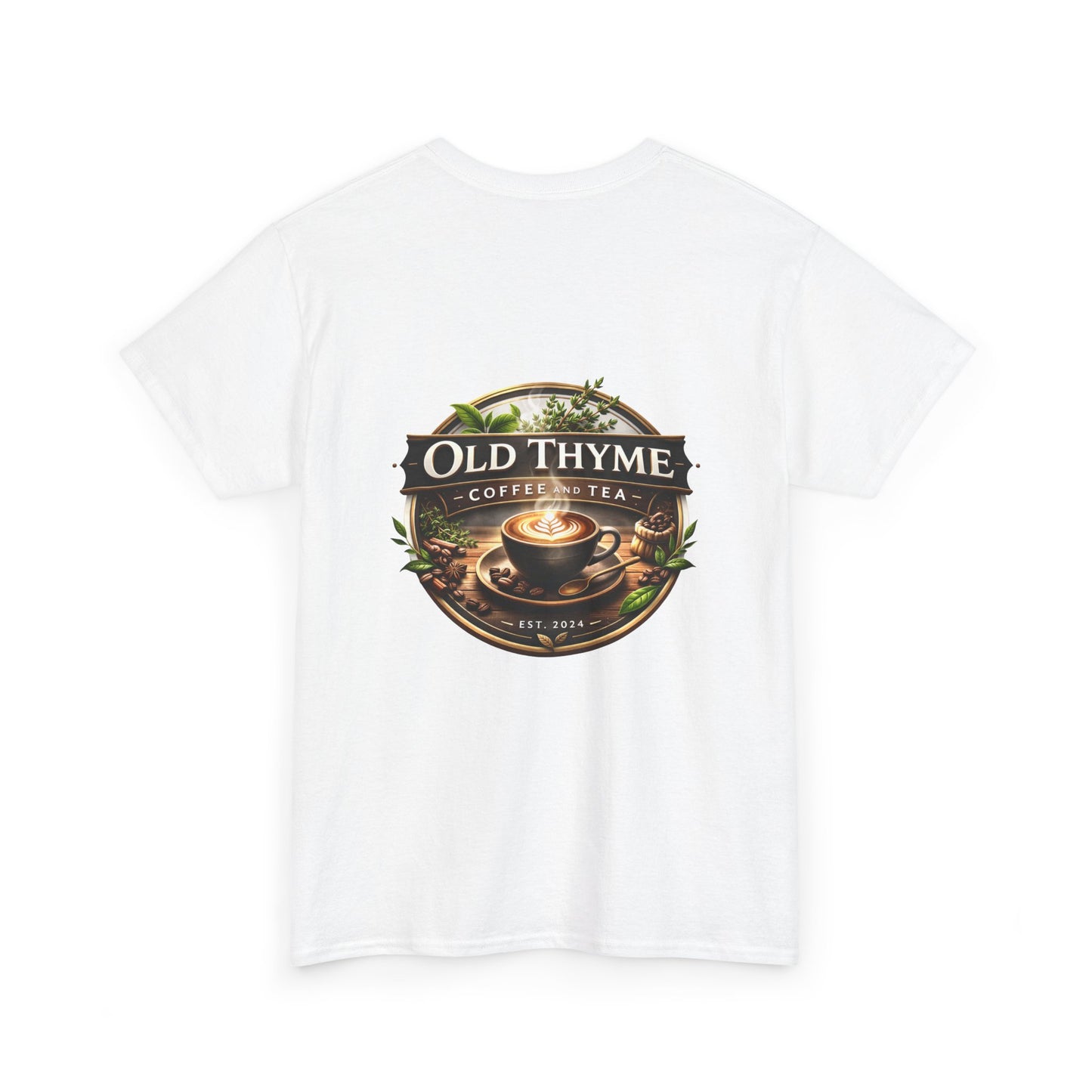 Old Thyme Coffee & Tea T‑Shirt — Vintage Coffee Cup Logo Tee