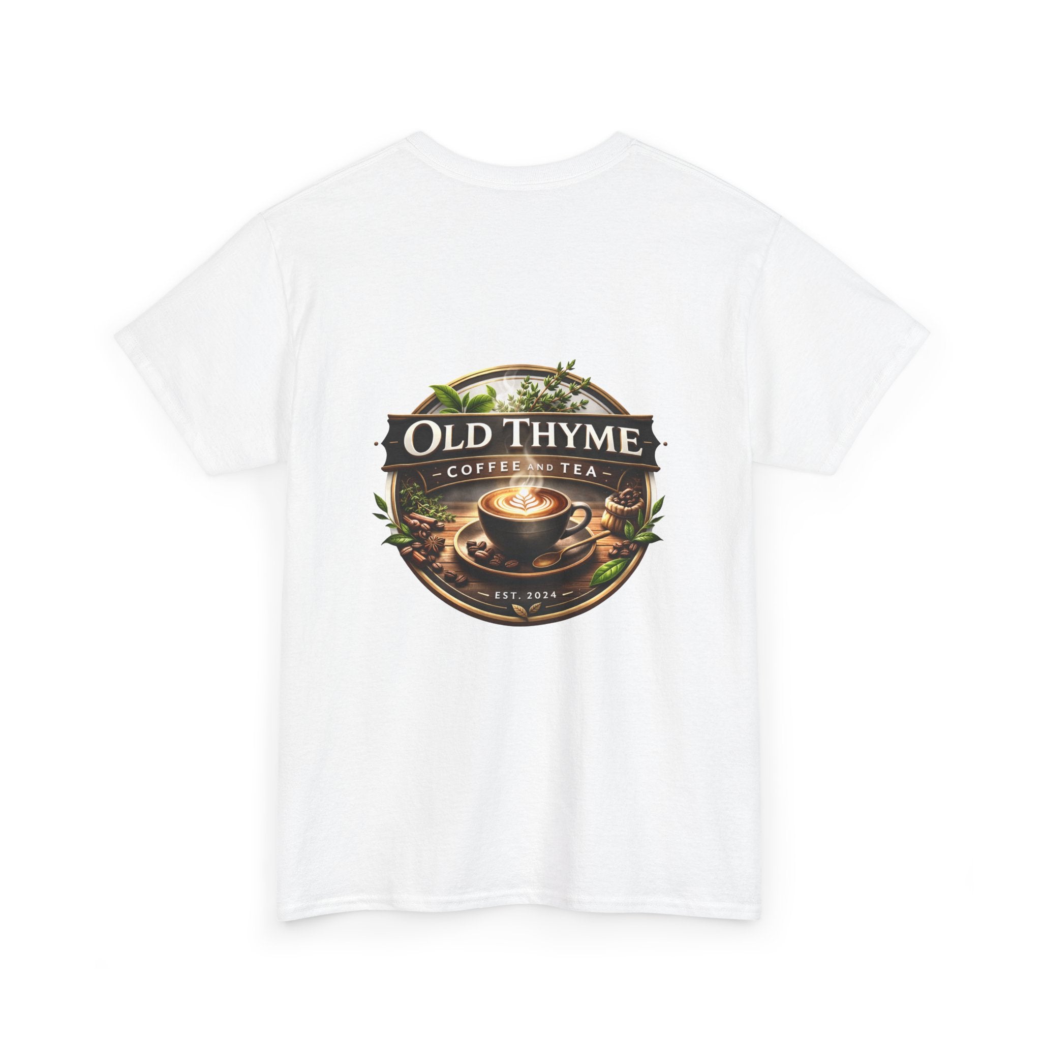 Old Thyme Coffee & Tea T‑Shirt — Vintage Coffee Cup Logo Tee
