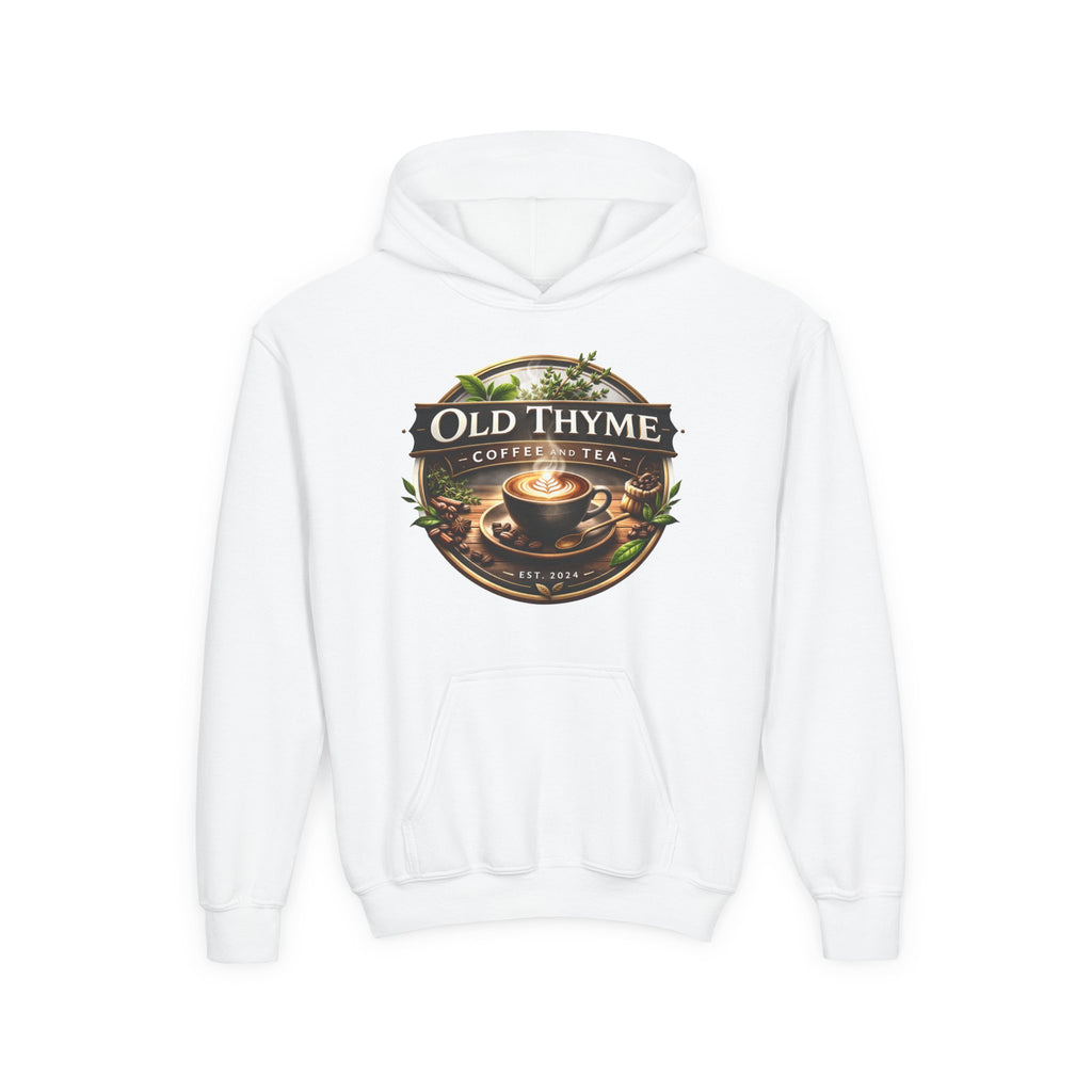 Old Thyme Coffee & Tea Youth Hoodie — Vintage Café Logo Sweatshirt
