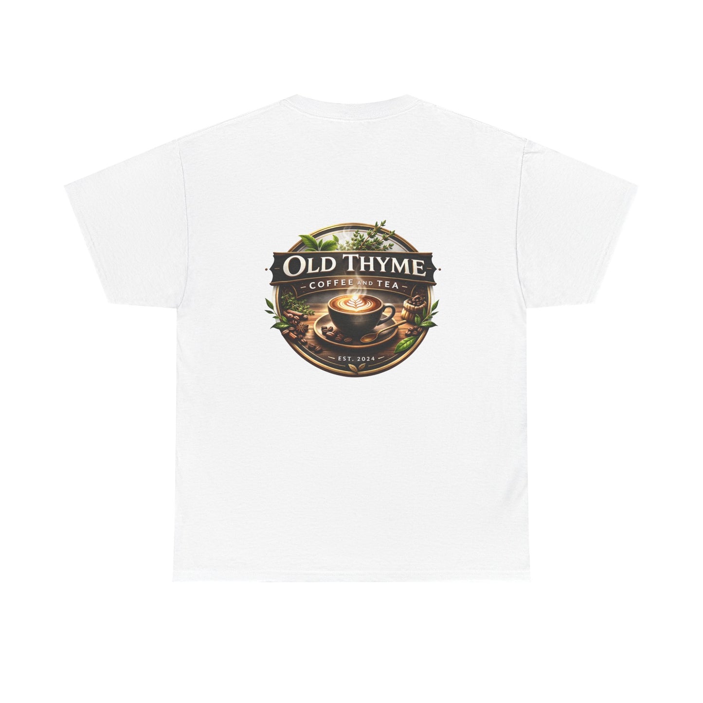 Old Thyme Coffee & Tea T‑Shirt — Vintage Coffee Cup Logo Tee