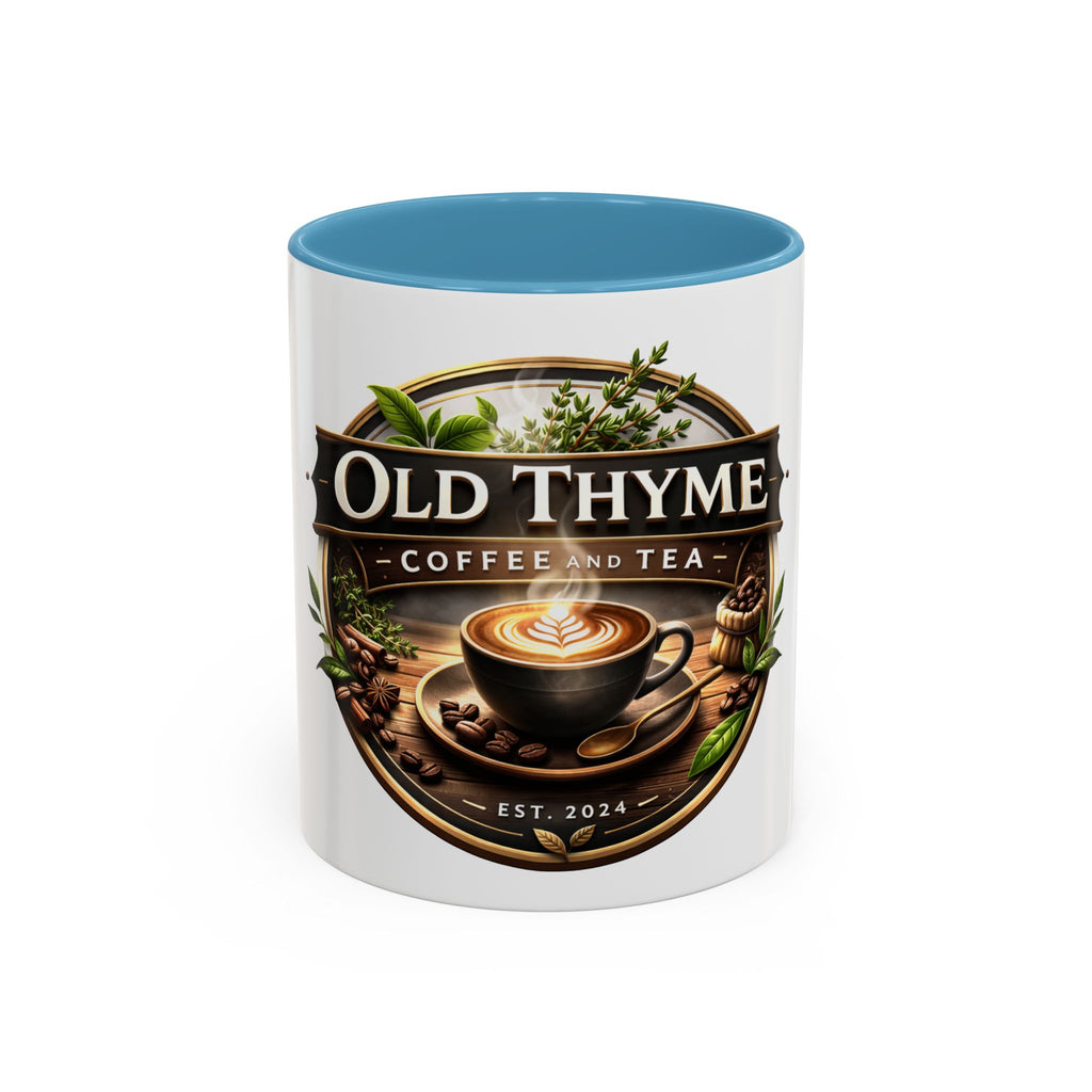 Coffee Mug — "Old Thyme Coffee & Tea" Accent Ceramic Mug (11/15 oz)