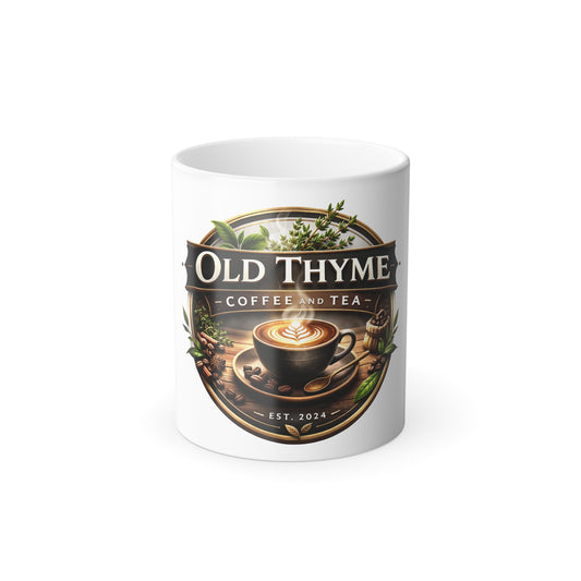 Old Thyme Coffee & Tea Color-Changing Mug — 11oz Vintage Cafe Logo