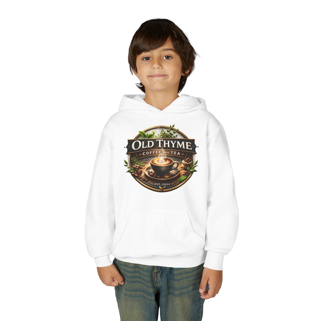 Old Thyme Coffee & Tea Youth Hoodie — Vintage Café Logo Sweatshirt