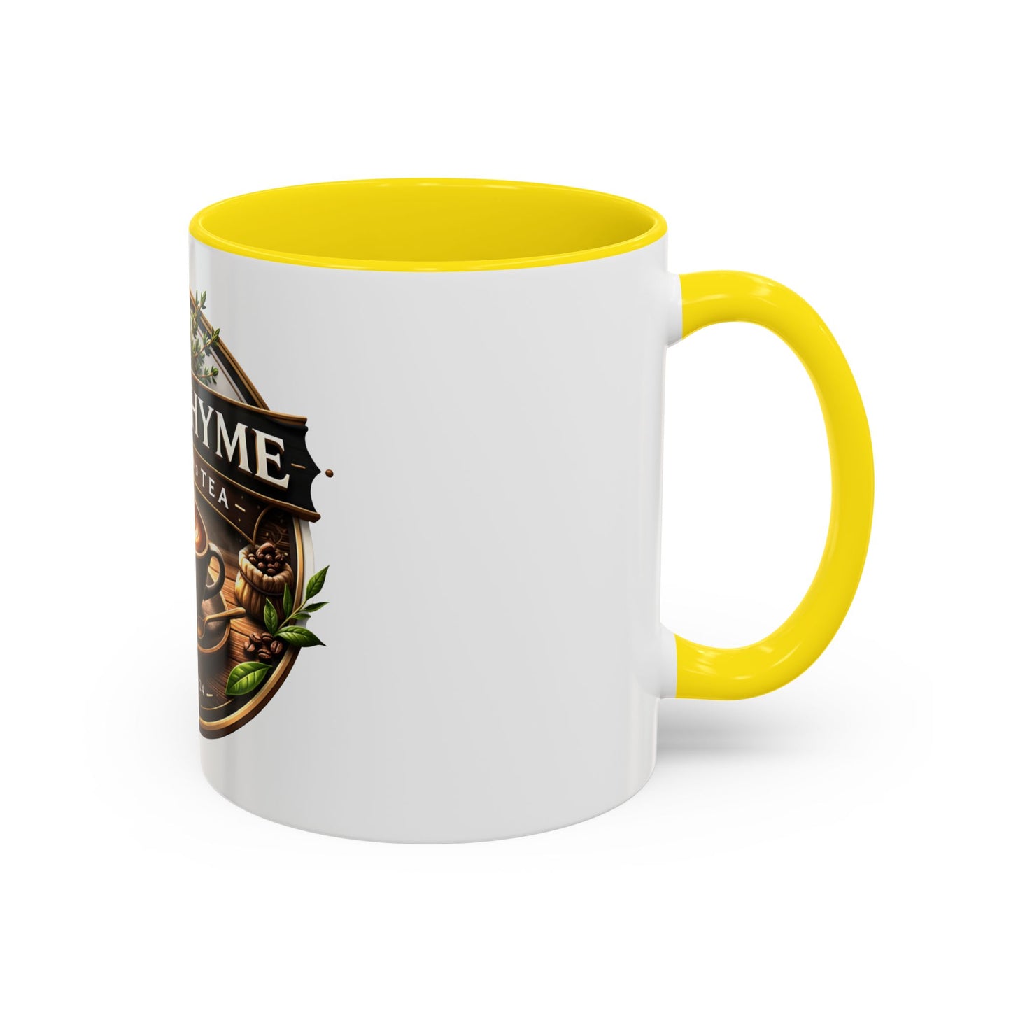Coffee Mug — "Old Thyme Coffee & Tea" Accent Ceramic Mug (11/15 oz)