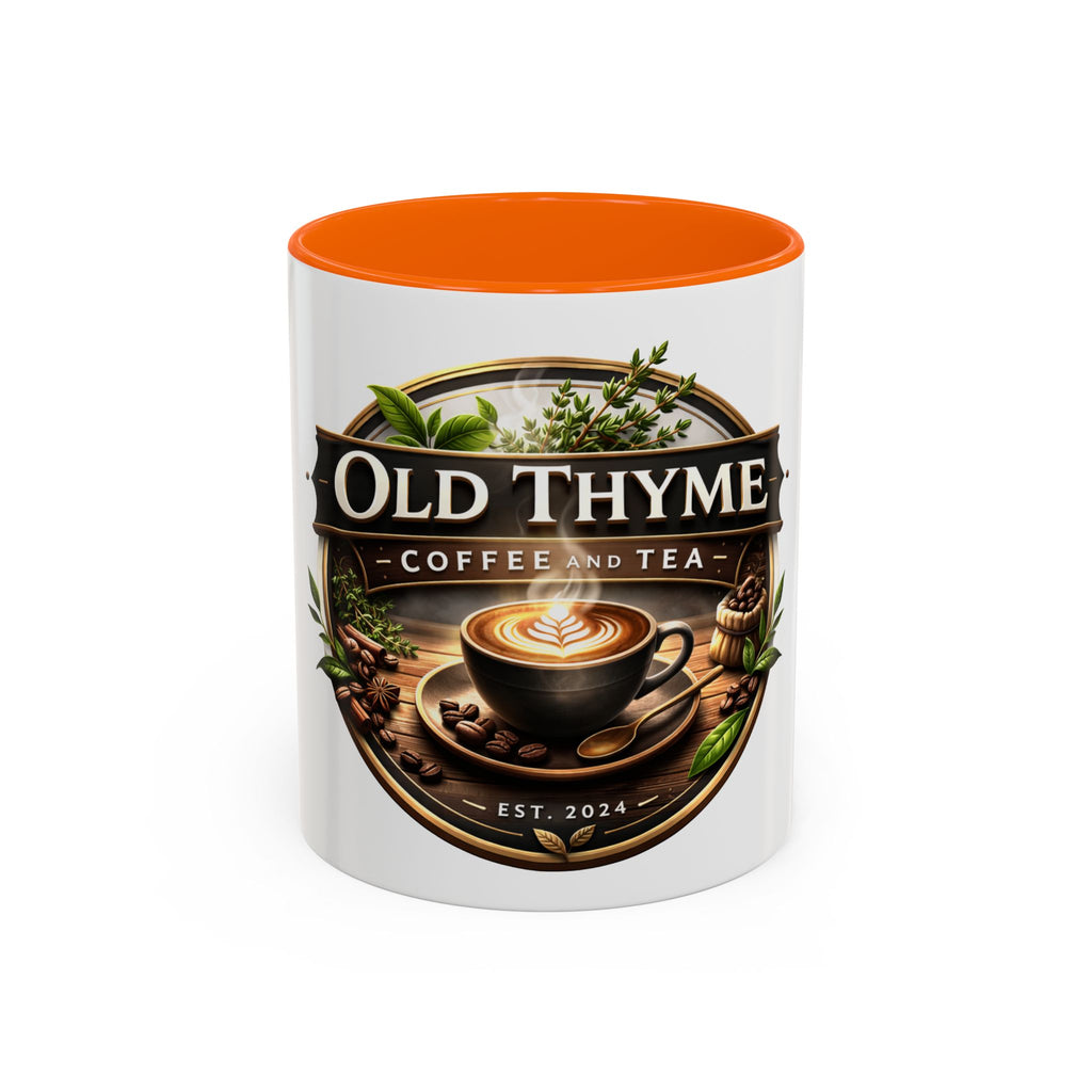 Coffee Mug — "Old Thyme Coffee & Tea" Accent Ceramic Mug (11/15 oz)