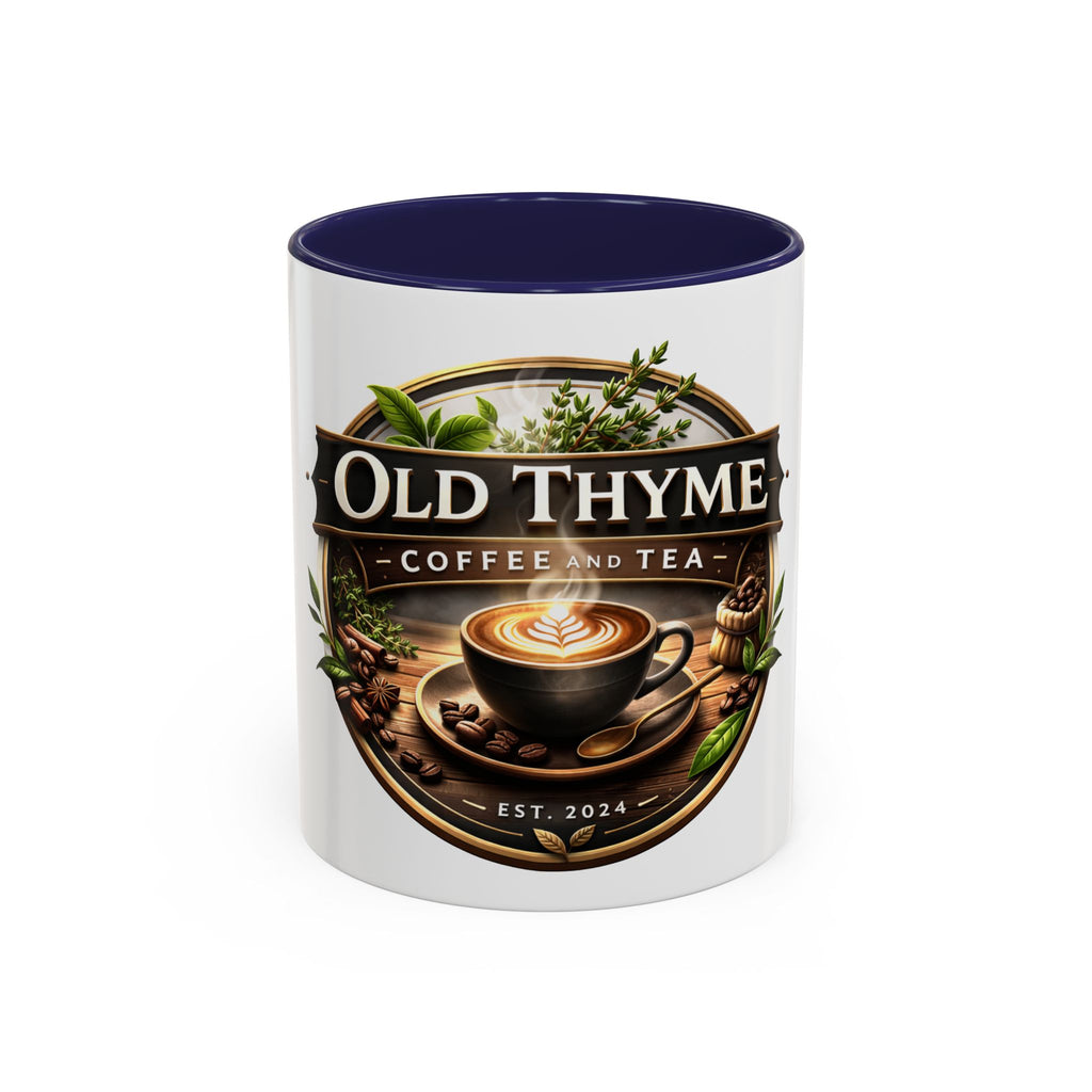 Coffee Mug — "Old Thyme Coffee & Tea" Accent Ceramic Mug (11/15 oz)