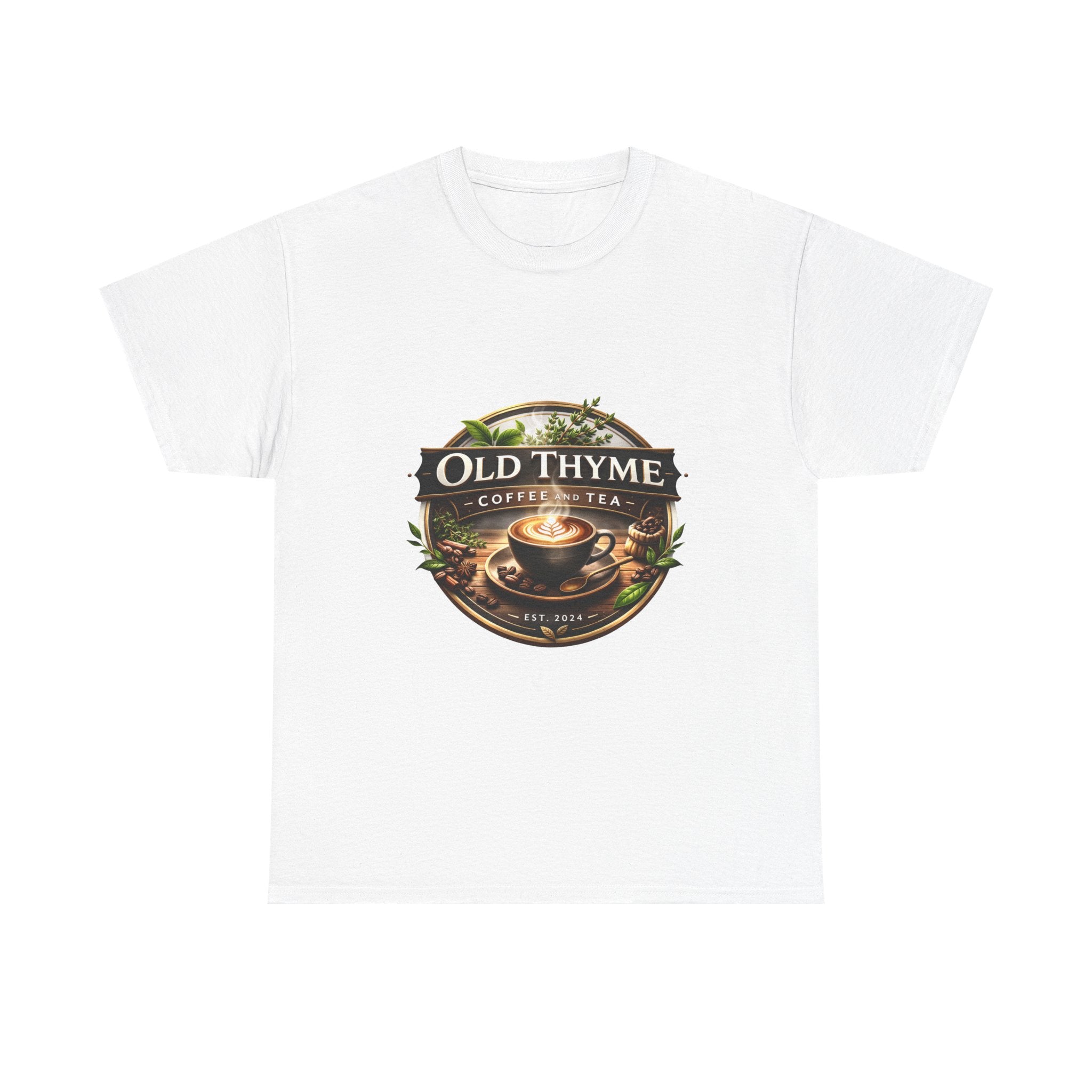 Old Thyme Coffee & Tea T‑Shirt — Vintage Coffee Cup Logo Tee