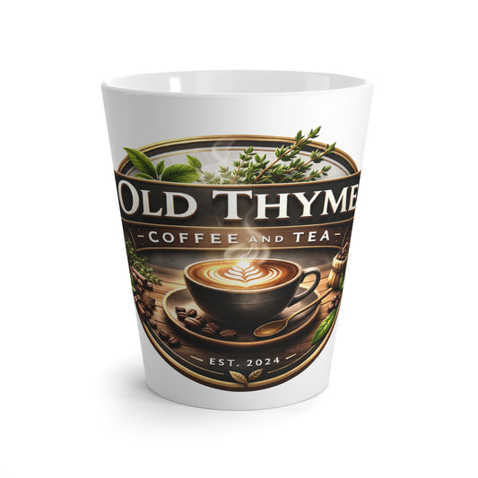 Latte Mug — Old Thyme Coffee & Tea Logo Ceramic Mug