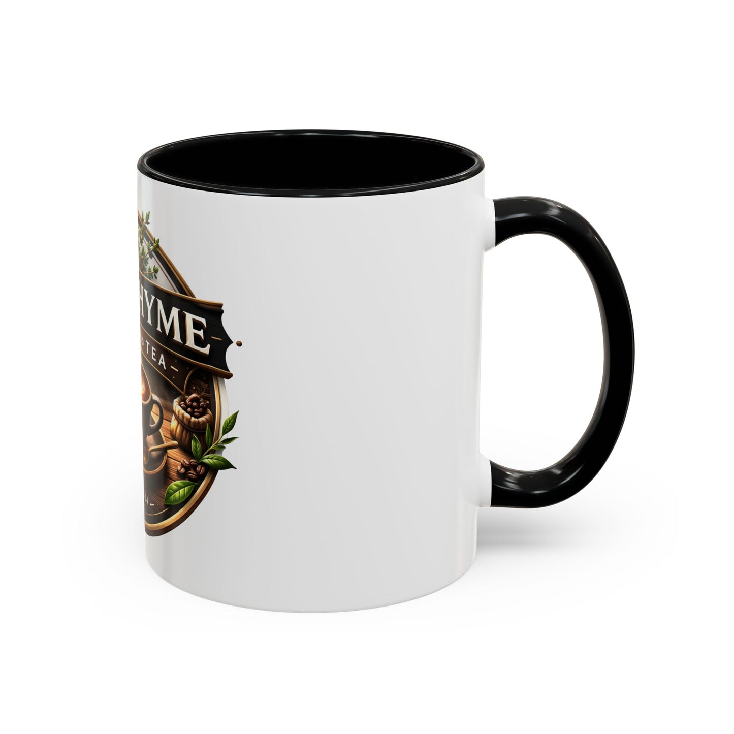 Coffee Mug — "Old Thyme Coffee & Tea" Accent Ceramic Mug (11/15 oz)