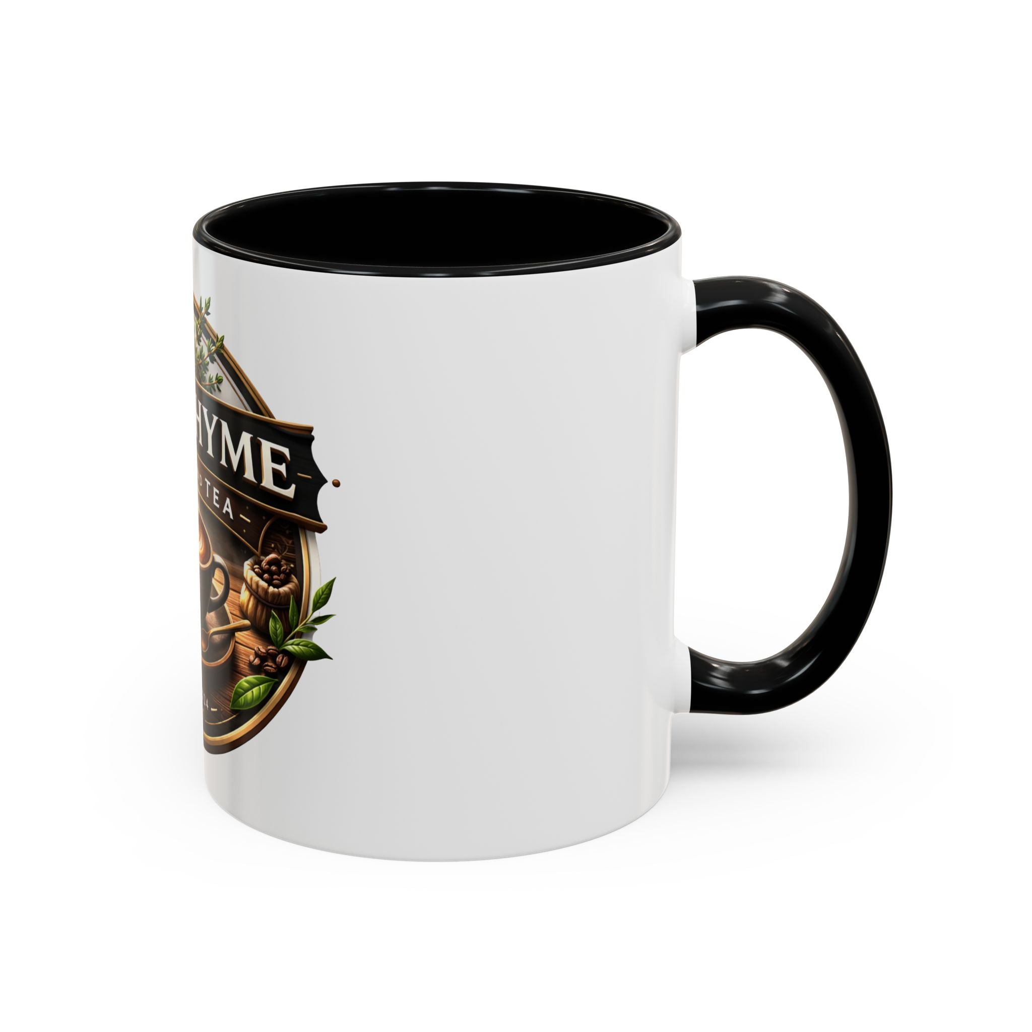 Coffee Mug — "Old Thyme Coffee & Tea" Accent Ceramic Mug (11/15 oz)