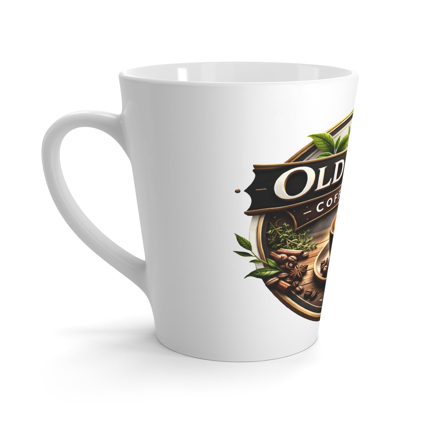 Latte Mug — Old Thyme Coffee & Tea Logo Ceramic Mug