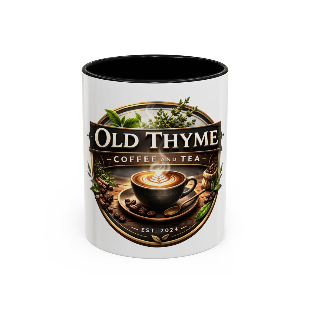 Coffee Mug — "Old Thyme Coffee & Tea" Accent Ceramic Mug (11/15 oz)